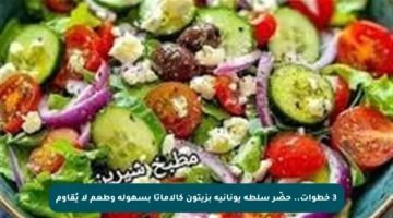 3 خطوات.. حضّر سلطة يونانية بزيتون كالاماتا بسهولة وطعم لا يُقاوم